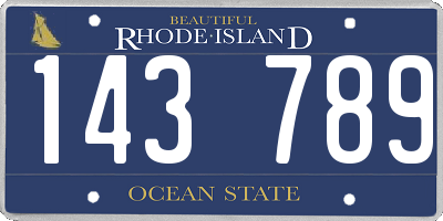 RI license plate 143789