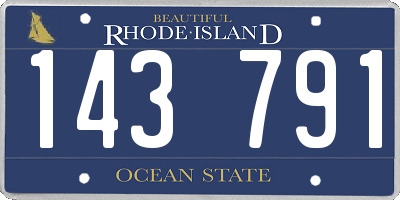 RI license plate 143791