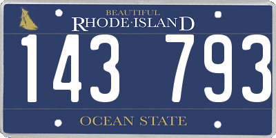 RI license plate 143793