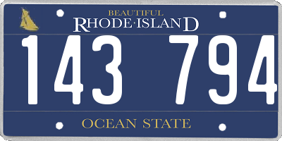 RI license plate 143794