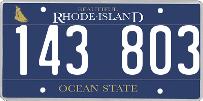 RI license plate 143803