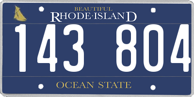 RI license plate 143804