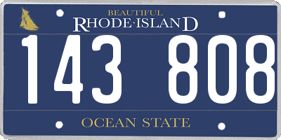 RI license plate 143808