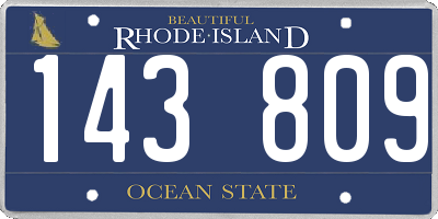 RI license plate 143809