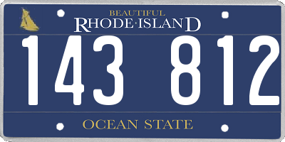 RI license plate 143812