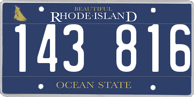 RI license plate 143816