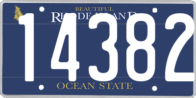 RI license plate 14382