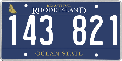 RI license plate 143821