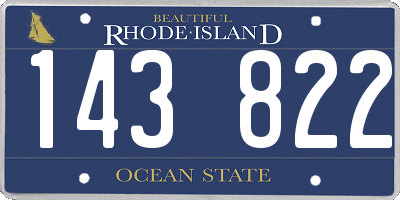 RI license plate 143822