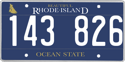 RI license plate 143826