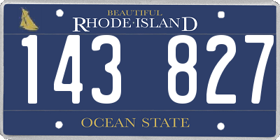 RI license plate 143827