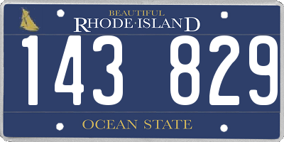 RI license plate 143829
