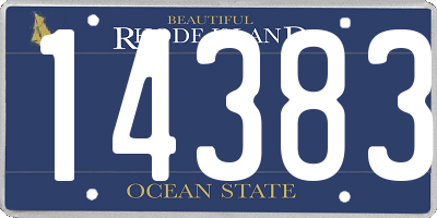 RI license plate 14383