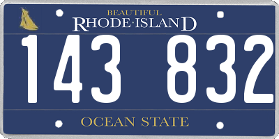 RI license plate 143832