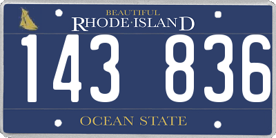 RI license plate 143836