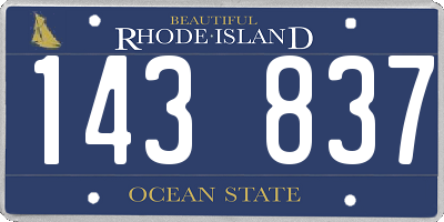 RI license plate 143837
