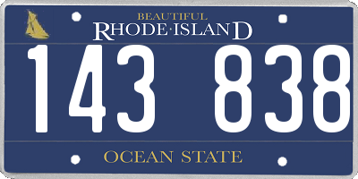 RI license plate 143838