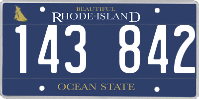RI license plate 143842
