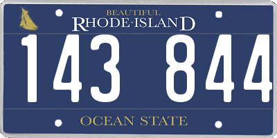 RI license plate 143844