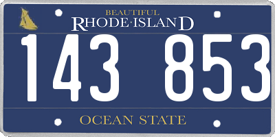 RI license plate 143853