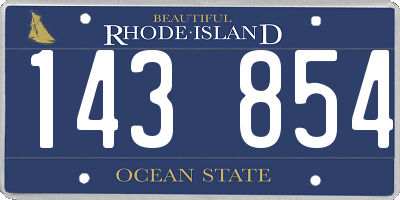 RI license plate 143854