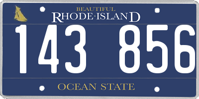 RI license plate 143856