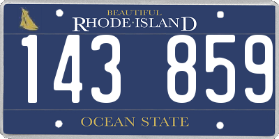RI license plate 143859