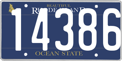 RI license plate 14386