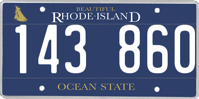 RI license plate 143860