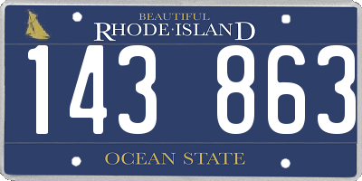 RI license plate 143863