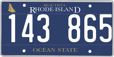 RI license plate 143865