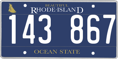 RI license plate 143867