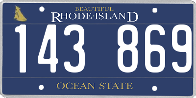 RI license plate 143869