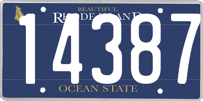 RI license plate 14387