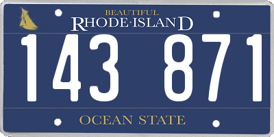 RI license plate 143871