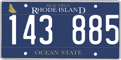 RI license plate 143885