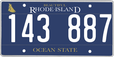 RI license plate 143887