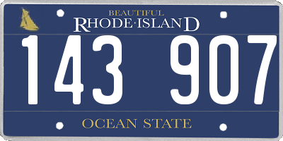 RI license plate 143907
