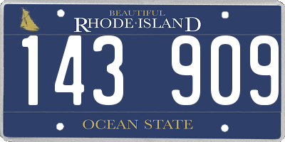 RI license plate 143909