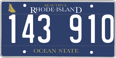 RI license plate 143910