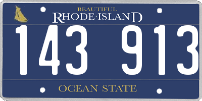 RI license plate 143913
