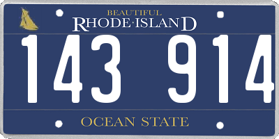 RI license plate 143914