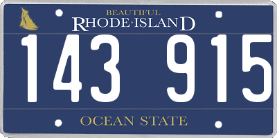 RI license plate 143915