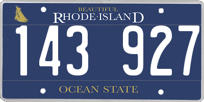 RI license plate 143927