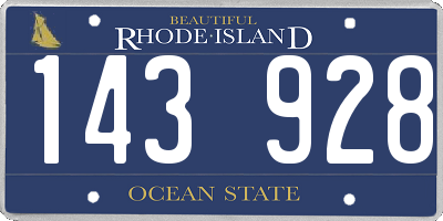 RI license plate 143928
