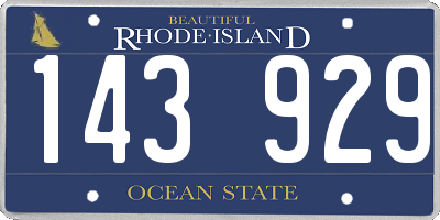 RI license plate 143929
