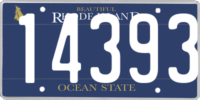 RI license plate 14393