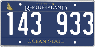 RI license plate 143933