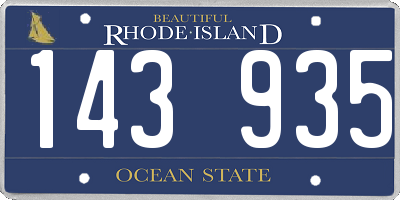RI license plate 143935