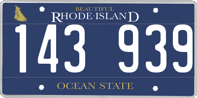 RI license plate 143939